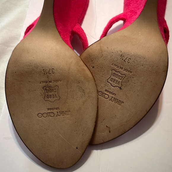 Jimmy Choo Pink Terry cloth sandal wedges. 4” wedge heels. - Picture 7 of 7